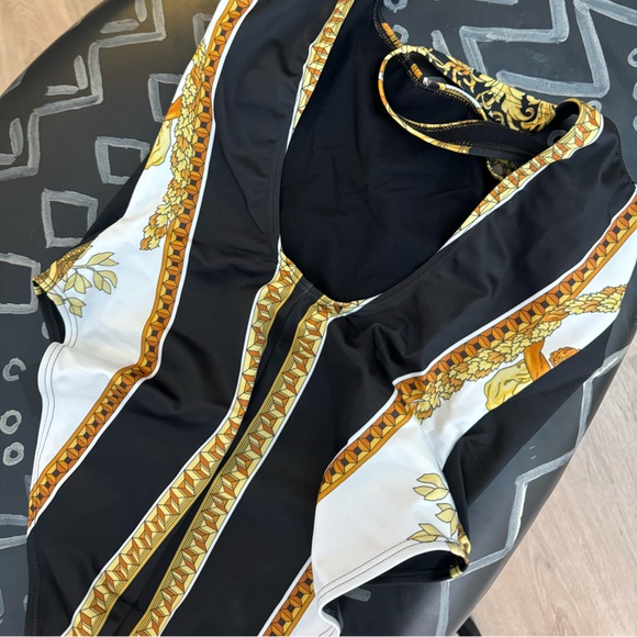 Versace Runway OnePiece Swimwear | Medusa head in gold and black design | Size 3 - Picture 3 of 4